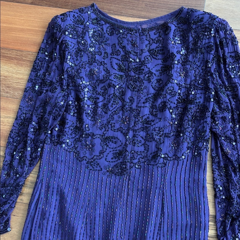 Vintage long silk gown - Picture 13 of 15